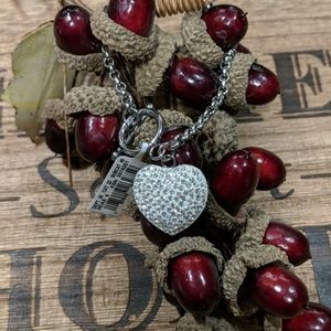 Steel crystal heart bracelet